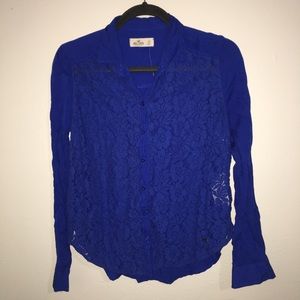 Blue Lace Hollister Button-up